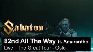 Sabaton sort une vidéo live de 82nd All The Way avec Amaranthe à Oslo