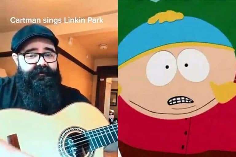 Un musicien chante du Linkin Park, RHCP et Green Day avec la voix de Cartman de South Park