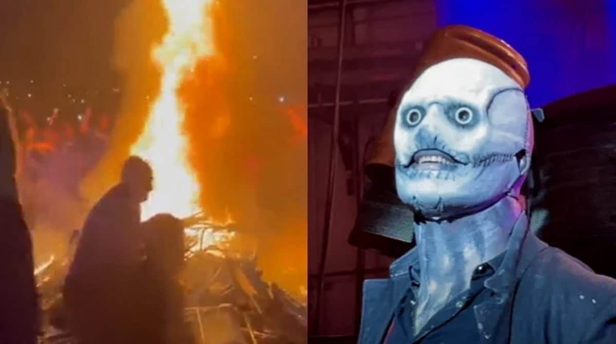 Slipknot contraint d’interrompre son concert après que des fans ont allumé un gigantesque feu de joie