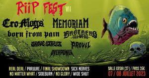 Le RIIP FEST 2023 (près de Tours) annonce ses têtes d’affiche, Cro-Mags et Memoriam