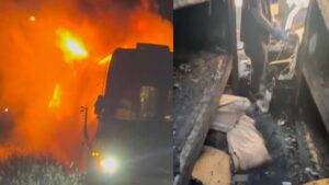 “Coincé derrière une porte verrouillée” : Kim Dracula échappe de peu aux flammes qui ont ravagé son bus