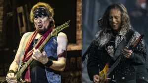 “Elle a un toucher exceptionnel” : Adrian Smith (Iron Maiden) raconte le jour où Kirk Hammett (Metallica) lui a confié la guitare Greeny